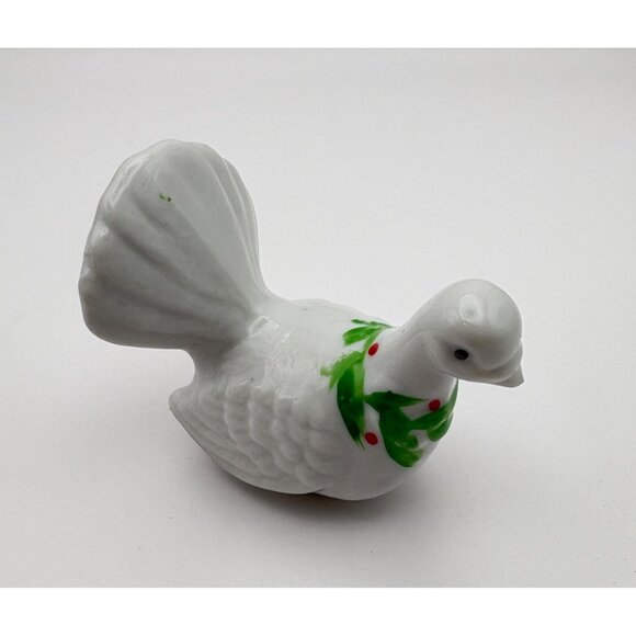 Vintage Dove Christmas Tree Ornament Clip On Peace White Bird Hand Painted - Picture 2 of 9